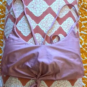 Splendid adjustable blush bikini top